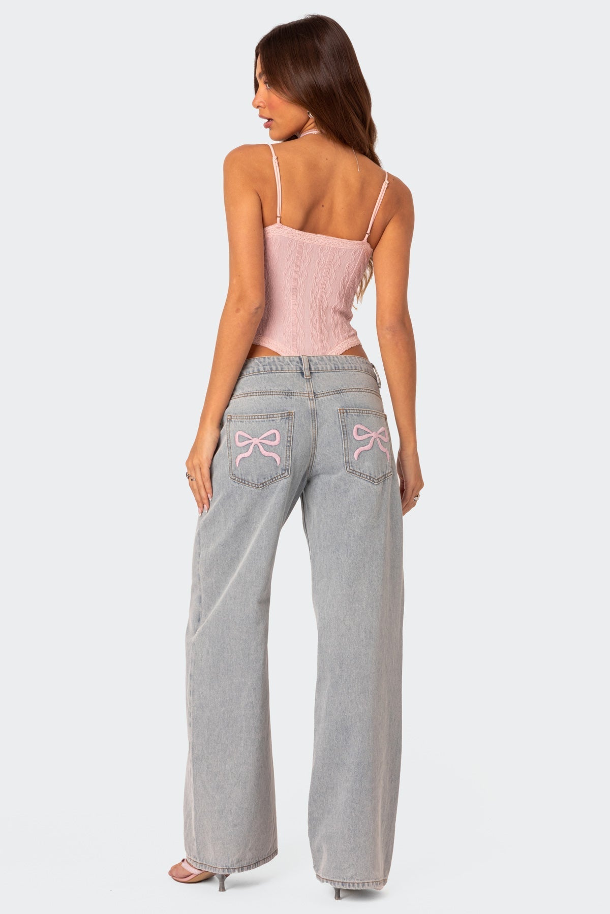 Violetta Bow Tie Jeans - Jeans oversize con fiocchi