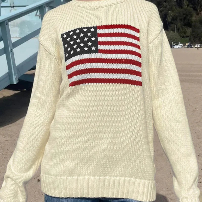 Sofie | Maglione con Bandiera Americana