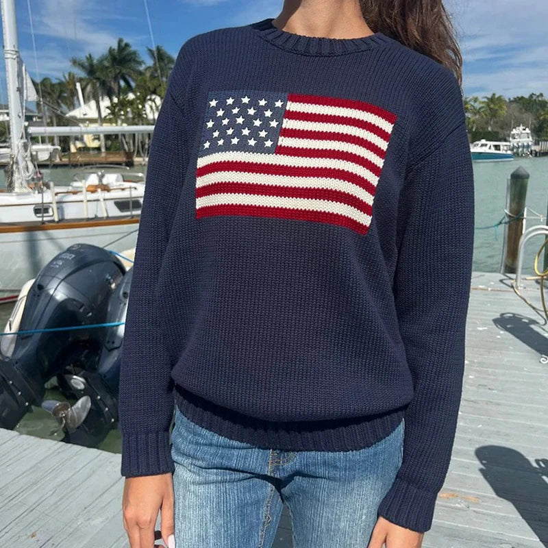 Sofie | Maglione con Bandiera Americana