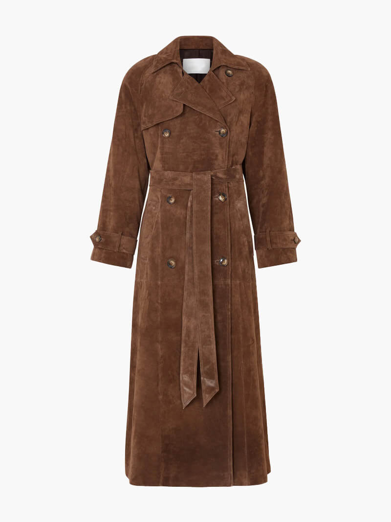 Solana - Cappotto Trench in Pelle Scamosciata